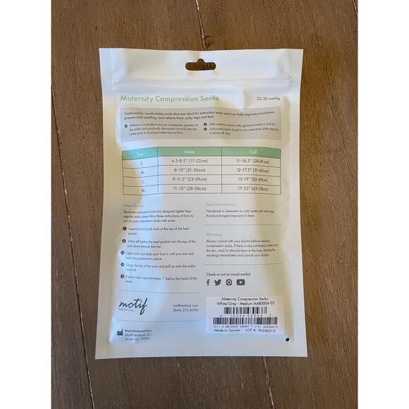 Motif Maternity Postpartum Compression Socks New Size Medium 3 Pack 0592B - Picture 7 of 9